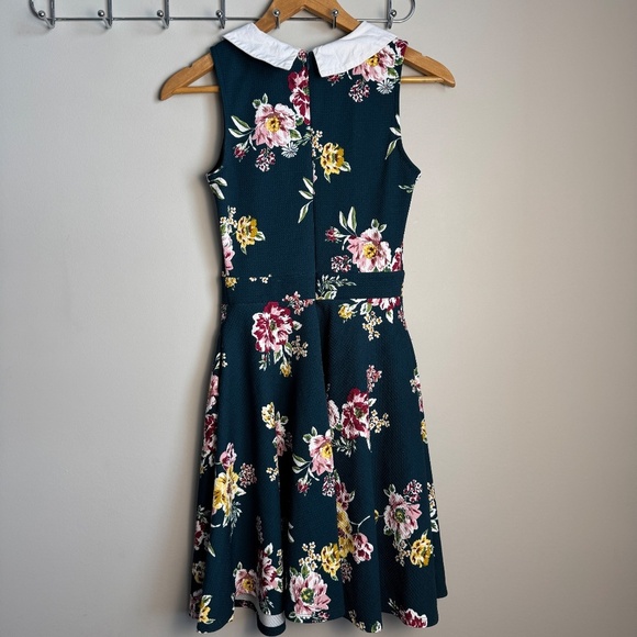 SMAK Parlour Women's Sleeveless Babydoll Collared Floral Print Dress Y2K Green S - Picture 6 of 14